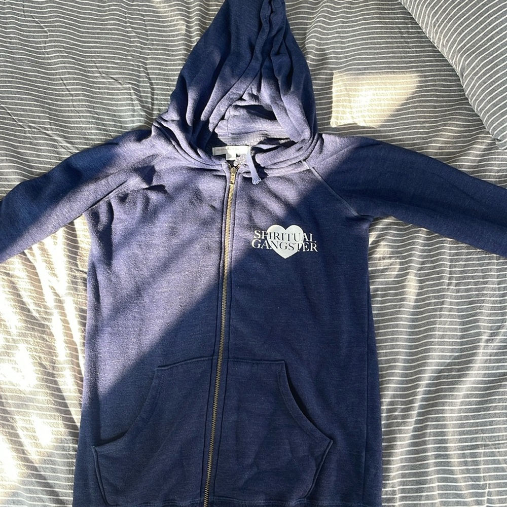 Spiritual Gangster Gray Zip-Up Hoodie